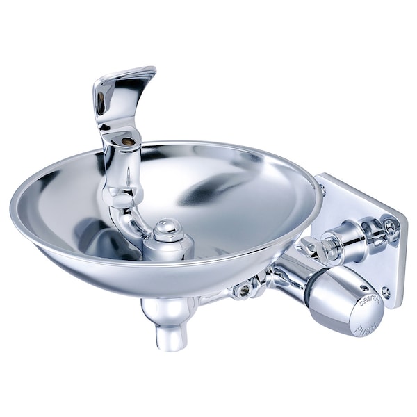 Drinking Fountain-Wallmount, NPT, Single Hole, Polished Chrome, Overall Height: 8"